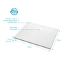 Receveur en acrylique Blanc 80x100x4cm - MOON RECTANGULAR 80