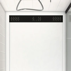 Receveur en acrylique Blanc 80x120x4 cm - Grille Linéaire Noire - WHITENESS II