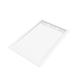 Receveur en acrylique Blanc 80x120x4 cm + Grilles Linéaires Chrome et Blanche - WHITENESS II