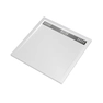 Receveur en acrylique Blanc 90x90x4 cm - Grille Linéaire Chrome - WHITENESS II