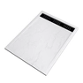 Receveur en acrylique Blanc Effet Pierre 90x120x4 cm + Grilles Linéaires Chrome et Noire - MOON