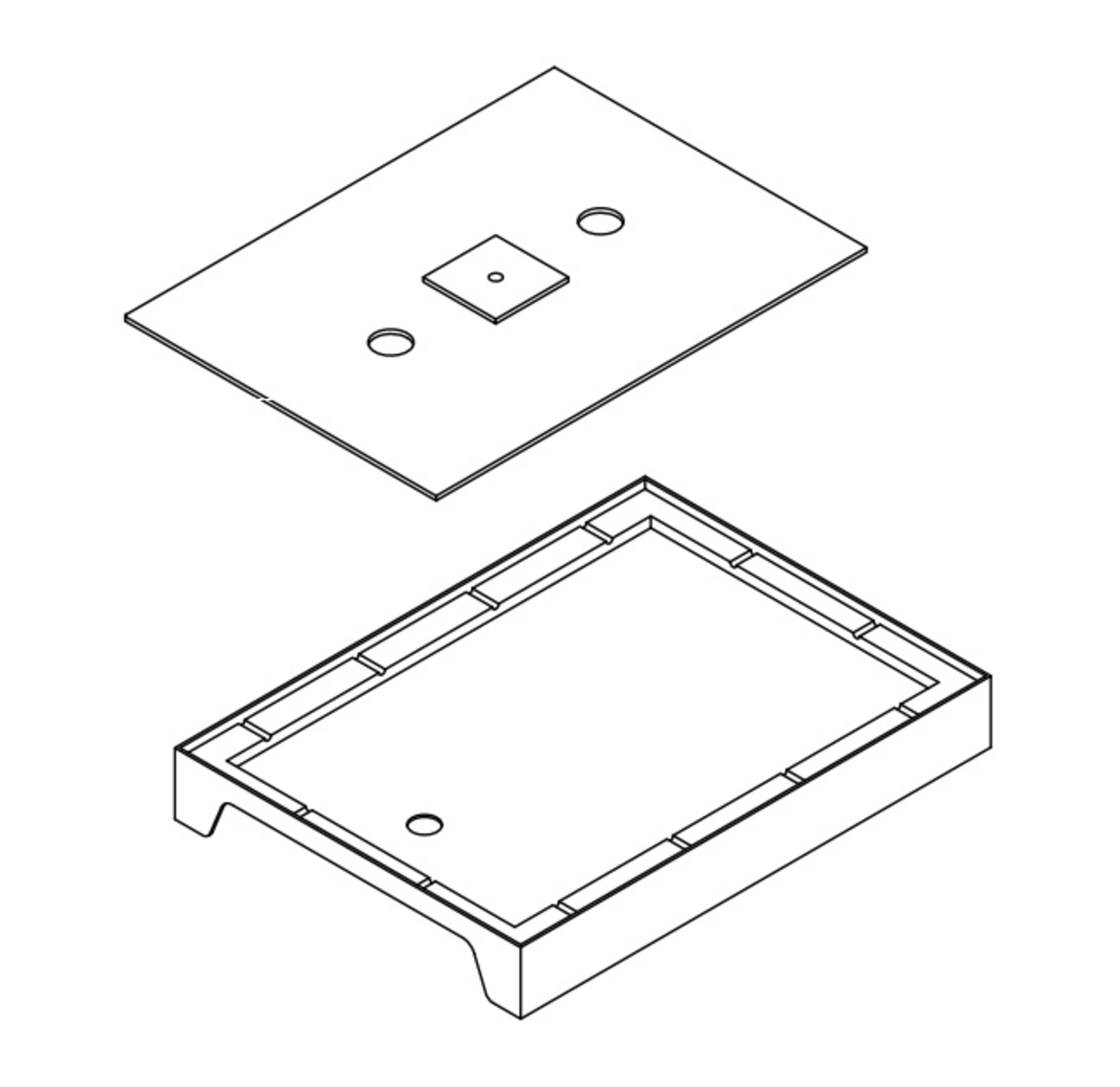 Receveur et toit pour Cabine de douche BLACK MIRROR RECTANGLE