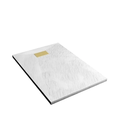 RECEVEUR STONE 2 BLANC EN SMC 120X80 + GRILLE PERFOREE OR