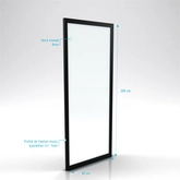 Retour pour Paroi pour douche - 90x200 cm - PROFILE NOIR MAT - verre 6mm