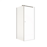 Retour pour Porte de Douche 80×180 cm Verre Trempe 5mm - Finition Noire - DARK ELEMENTARY