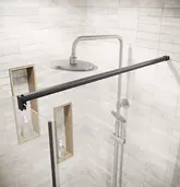Retour pour Porte de Douche 80×180 cm Verre Trempe 5mm - Finition Noire - DARK ELEMENTARY