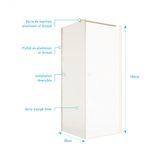 Retour pour Porte de Douche 80×180 cm Verre Trempe 5mm - Finition Or Brosse - GOLD ELEMENTARY