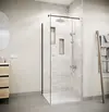 Retour pour Porte de Douche 90?195cm Verre Trempe 8mm Anticalcaire - Alu Noir - DARK ELEMENTARY