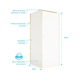 Retour pour Porte de Douche 90×195cm Verre Trempe 8mm Anticalcaire - Alu Or Brosse - GOLD ELEMENTARY