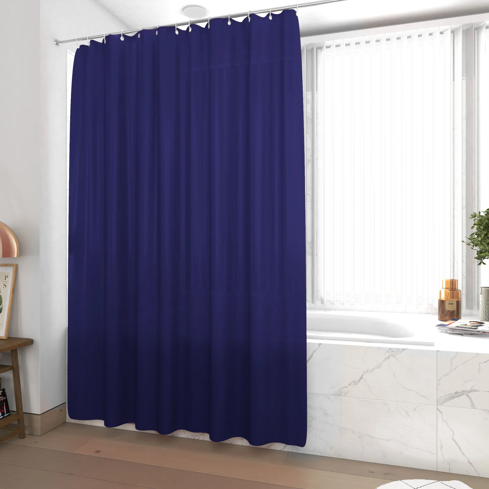 Rideau de douche et baignoire - 180x200 - Polyester - BLEU MARINE Rideau de douche et baignoire - 180x200 - Polyester - BLEU MARINE