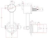 Robinet mitigeur douche mécanique avec inverseur 2 positions