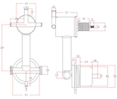 Robinet mitigeur douche mécanique avec inverseur 3 positions