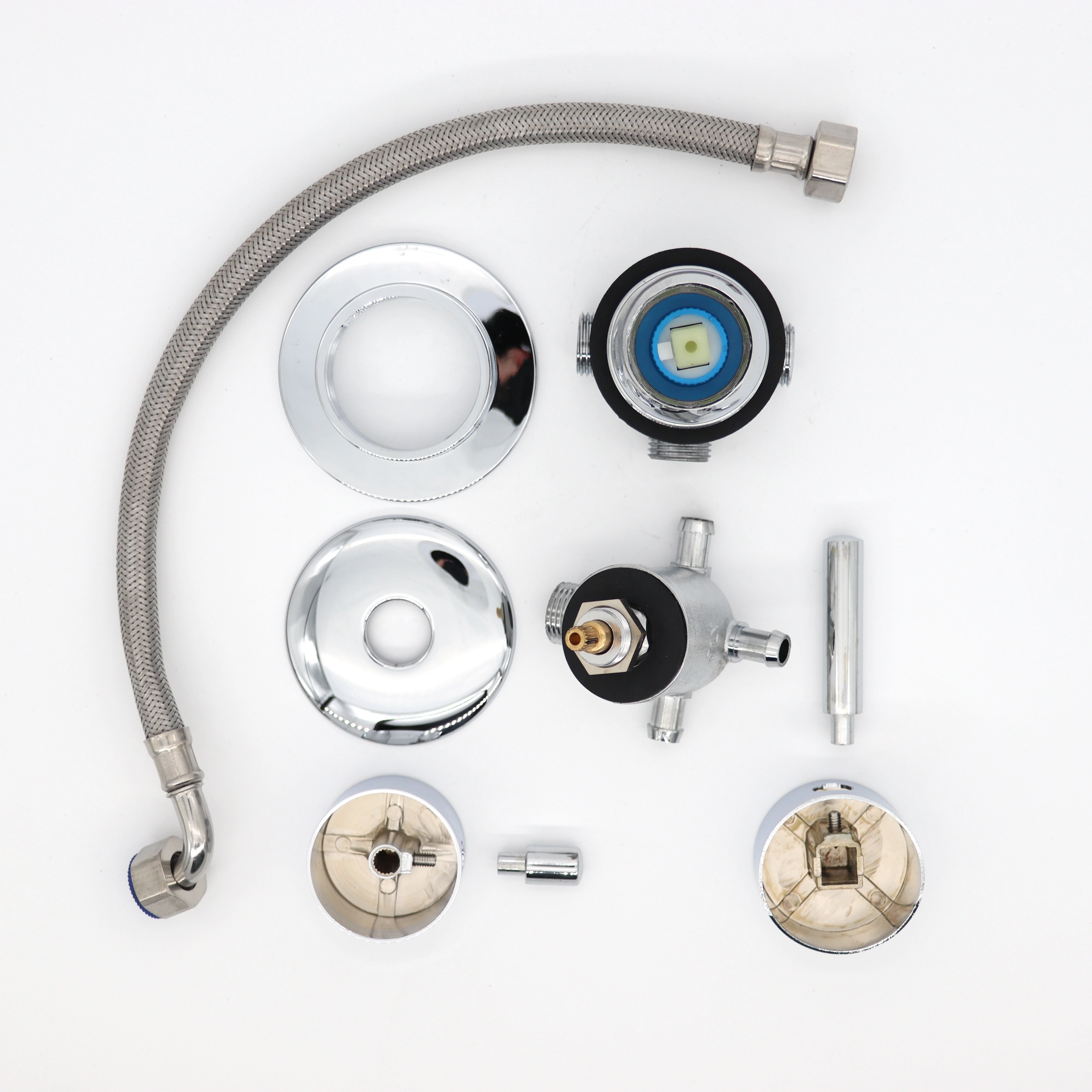 Robinet mitigeur universel douche mécanique avec inverseur 3 positions pour entraxe de 10cm à 35cm