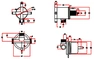Robinet mitigeur universel douche mécanique avec inverseur 4 positions pour entraxe de 10cm à 45cm