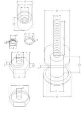 Roulette de diamètre 20mm (par lot de 4 roulettes)