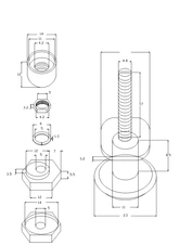 Roulette de diamètre 23mm (par lot de 4 roulettes).