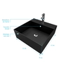 Vasque à poser carrée en céramique noire - 41x41x15cm - SQUARY DARK