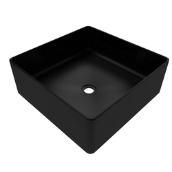 Vasque à poser rectangle en céramique noire - 36.5x36.5x10.7cm - SQUARISH DARK