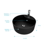 Vasque à poser ronde en céramique noire - diamètre 40cm - hauteur 15cm - ROLL ON DARK