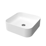 Vasque carrée blanche en céramique à poser - 40x40x13.5cm - POP SQUARE ROUNDED