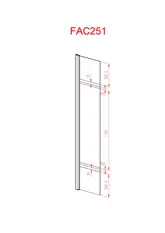 Volet pivotant avec bande miroir pour paroi de douche a l'italienne  - 40x200cm VERRE MIROIR 6mm