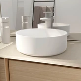 WHITE MATT CERAMIQUE WASHBASIN ROUND 35.5 / VASQUE A POSER BLANCHE MATE RONDE 35.5