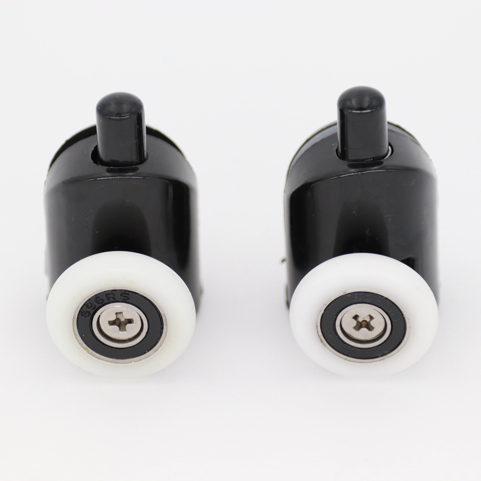 x2 - BLACK DOWN SIMPLE WHEELS 23mm WITH BIG PLASTIC BODY x2 FOR CAB204 / ROULETTE SIMPLE NOIRE BASSE 23mm AVEC CORPS PLASTIQUE x2