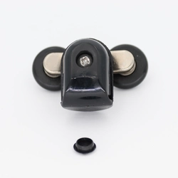 x4 - BLACK DOUBLE WHEELS DIAMETER 23mm / ROULETTE DOUBLE NOIRE DE DIAMETRE 23mm
