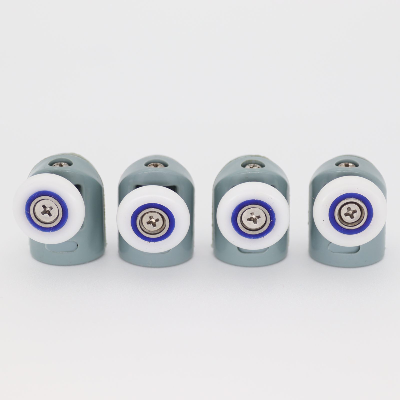 x4 - GREY SIMPLE WHEELS 23mm  WITH PLASTIC BODY x4 / ROULETTE SIMPLE 23mm GRIS AVEC CORPS PLASTIQUE  x4